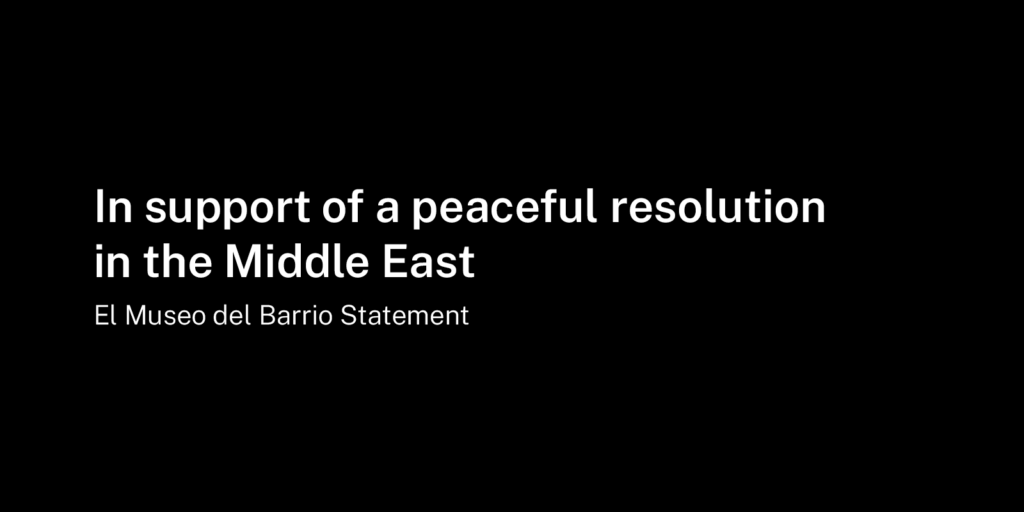 In support of a peaceful resolution in the Middle East